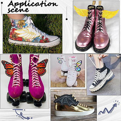 3 Pairs 3 Colors Cloth with Felt Shoe Decorations DIY-GF0011-45A-1