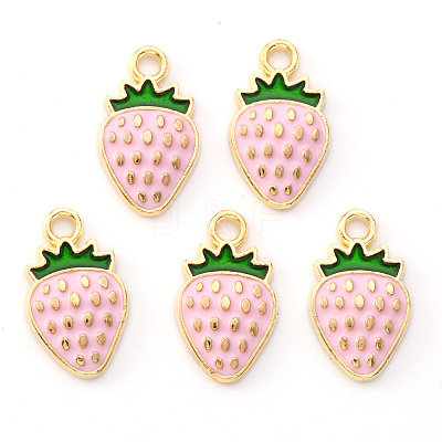Light Gold Plated Alloy Enamel Pendants ENAM-R136-20A-1