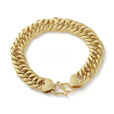 Brass Cuban Chain Bracelets for Women Men BJEW-R016-01G-01-1