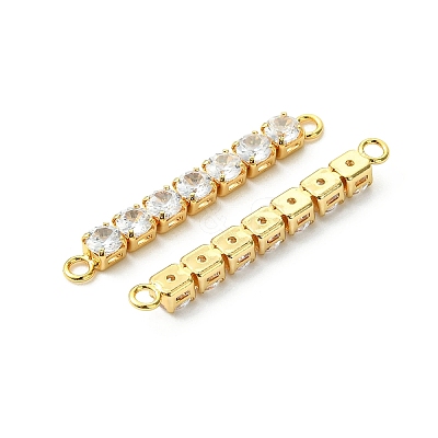 SHEGRACE Brass Pave Clear Cubic Zirconia Connector Charms XGRQ3P551-643G-1