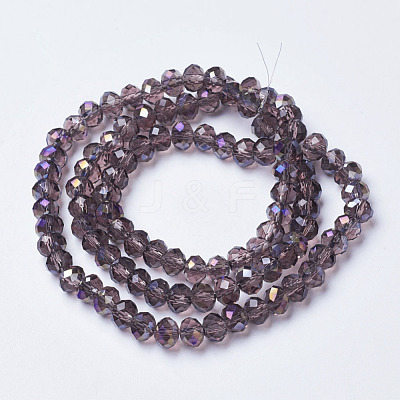 Electroplate Transparent Glass Beads Strands EGLA-A034-T4mm-F09-1