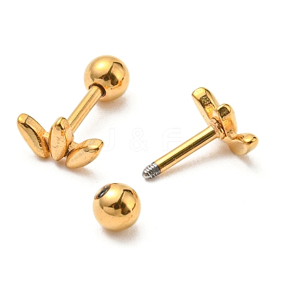 Ion Plating(IP) 304 Stainless Steel Stud Earrings EJEW-Z034-06G-1