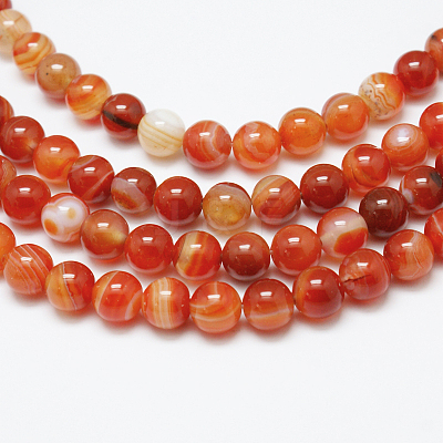 Natural Red Agate Bead Strands X-G-G880-05-8mm-1