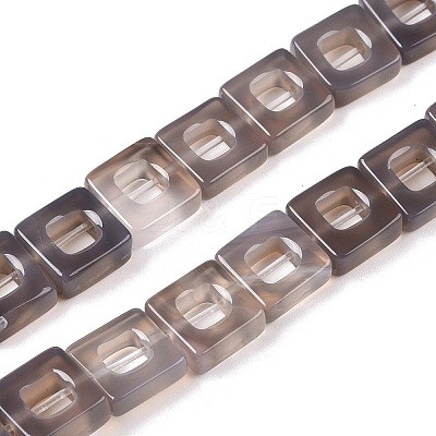 Natural Grey Agate Beads Strands G-N342-102B-1