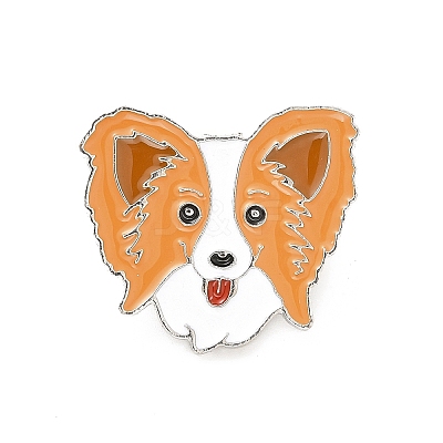 Dog Enamel Pin with Brass Butterfly Clutches JEWB-A006-03B-1