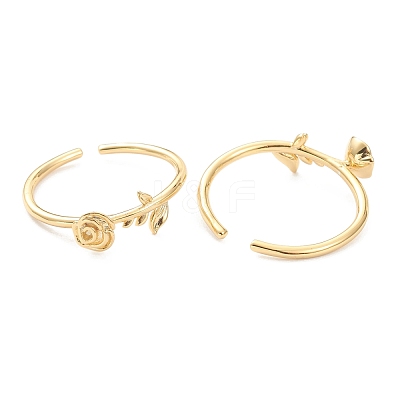 Adjustable Brass Cuff Rings RJEW-J074-07G-1