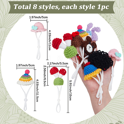 8Pcs 8 Styles Polyester Doll Hat DIY-SC0033-54A-1