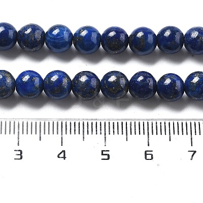 Natural Dyed Lapis Lazuli Bead Strands G-G953-04-6mm-1