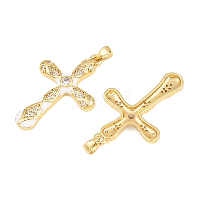 Brass Micro Pave Cubic Zirconia Pendants CU-CBAB3AD-11G-01-1