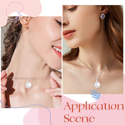 1Pc Natural Pearl Flat Round Pendants STER-BBC0009-63-1