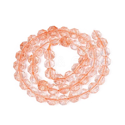 Transparent Crackle Glass Beads Strands GLAA-Q108-03A-03-1