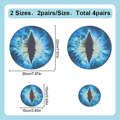 4 Pairs 2 Styles Eye PVC Headlight Car Sticker AJEW-HY0002-38A-1