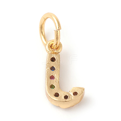 Brass Micro Pave Colorful Cubic Zirconia Charms ZIRC-F092-01-J-1
