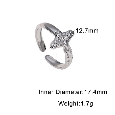 304 Stainless Steel Open Cuff Rings WGB3CCF-01-1