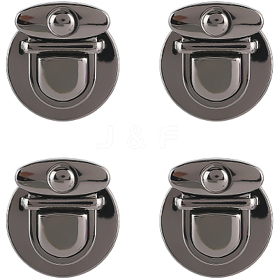 6Pcs Flat Round Alloy Bag Tuck Lock Clasps FIND-CP0003-23B-1