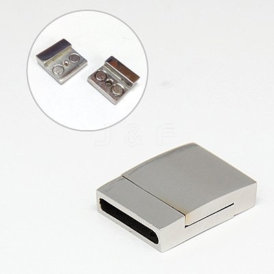 Tarnish Resistant 304 Stainless Steel Magnetic Clasps with Glue-in Ends STAS-I011-07-1