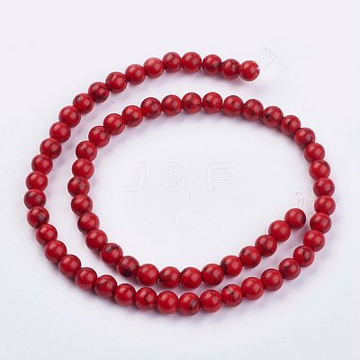 Imitation Synthetic Turquoise Bead Strands G-F434-6mm-01-1