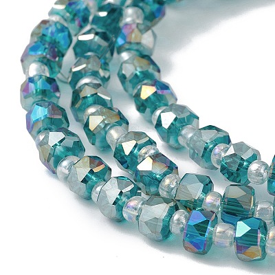 Transparent Electroplate Glass Beads Strands EGLA-F153-AB07-1