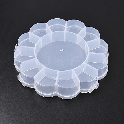 (Defective Closeout Sale: Scratched) Flower Plastic Bead Storage Containers CON-XCP0002-65-1