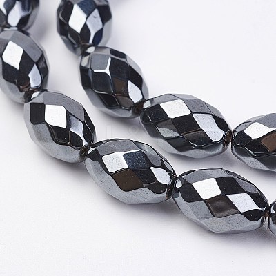 Non-magnetic Synthetic Hematite Beads Strands G-F396-13-4x6mm-1