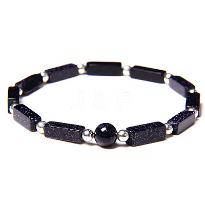 Synthetic Blue Goldstone Stretch Bracelet DP3019-7-1