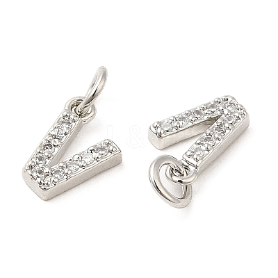 Brass Micro Pave Grade AAA Cubic Zirconia Charms ZIRC-P067-11P-V-NR-1