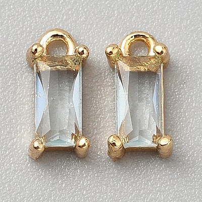 Golden Plated Brass Cubic Zirconia Charms LS-ZIRC-WH0015-01G-10-1