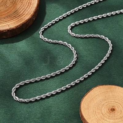 Non-Tarnish 304 Stainless Steel Rope Chain Necklaces NJEW-F226-03P-03-1