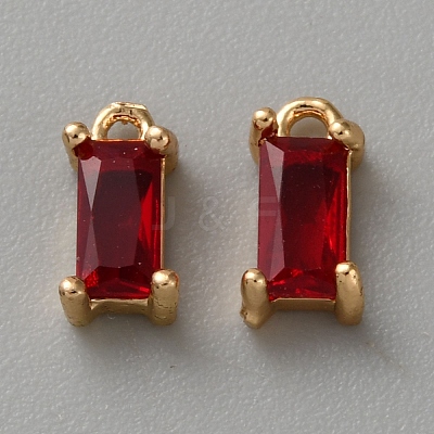 Golden Brass Micro Pave Cubic Zirconia Charms KK-WH0079-130A-1