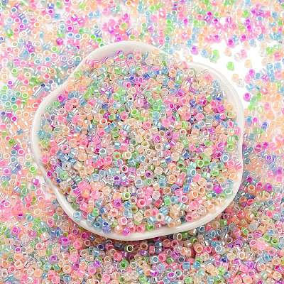 Electroplate Transparent Glass Seed Beads SEED-S042-16A-09-1