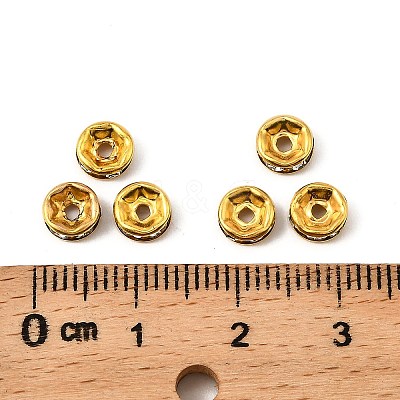 Iron Crystal Rhinestone Spacer Beads X-RB-A009-6MM-G-1