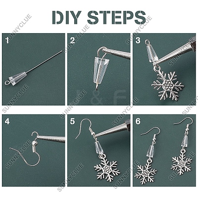 DIY Christmas Snowflake Dangle Earring Making Kits DIY-SC0019-34-1