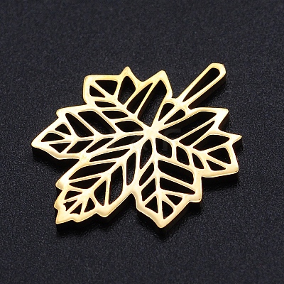 Autumn Theme 201 Stainless Steel Filigree Joiners Links STAS-S105-JN888-2-1