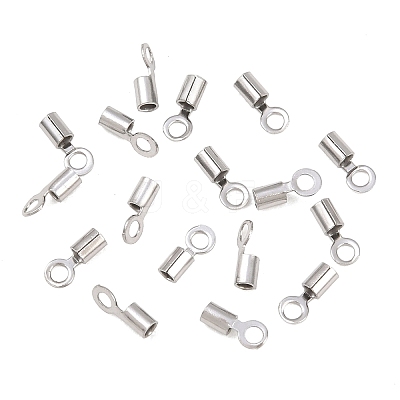 304 Stainless Steel Fold Over Crimp Cord Ends STAS-P434-05C-P-1