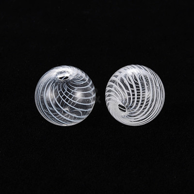 Transparent Handmade Blown Glass Globe Beads GLAA-T012-33B-1