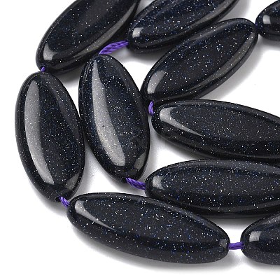 Synthetic Blue Goldstone Beads Strands G-B078-E14-01A-1