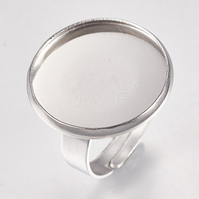 Tarnish Resistant 304 Stainless Steel Pad Ring Settings STAS-G173-19P-18mm-1