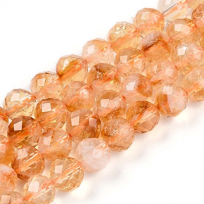 Natural Citrine(Heated) Beads Strands G-S345-6mm-18-1