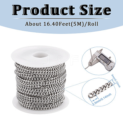 304 Stainless Steel Cuban Link Chains FIND-YS0001-20-1