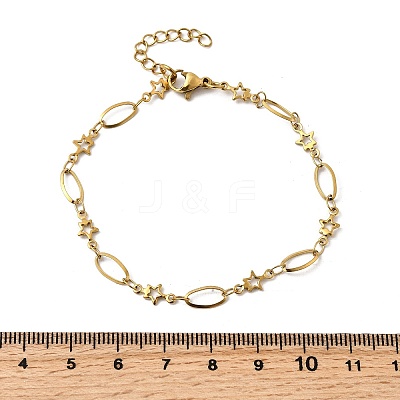 304 Stainless Steel Link Bracelets BJEW-A044-03B-G-1