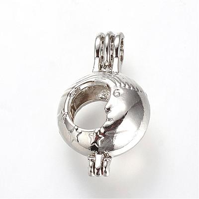 Brass Locket Pendants KK-S319-12P-1