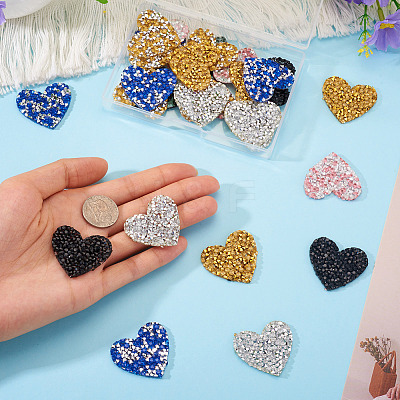 Polyester Hotfix Rhinestone Iron on Patches Applique Patch FIND-TA0002-53B-1