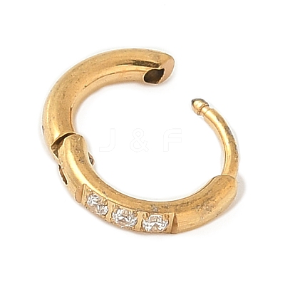316 Stainless Steel Micro Pave Clear Cubic Zirconia Hoop Cartilage Earrings WG9FB89-07-1