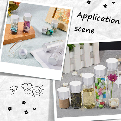 40Pcs Clear Glass Bottles Bead Containers CON-SC0001-15A-02-1