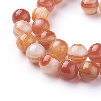 Natural Red Agate Beads Strands G-F619-38-10mm-1
