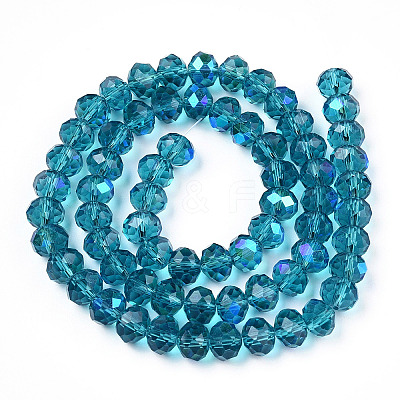 Electroplate Glass Beads Strands X-EGLA-A034-T4mm-L25-1