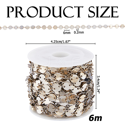 6M Brass Flat Round Link Chains CHC-HS0001-01P-1