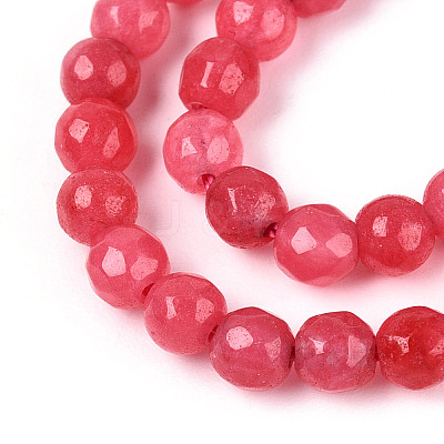Dyed Natural White Jade Beads Strands G-T139-4mm-60-07-1