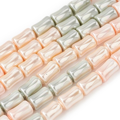 Electroplate Opaque Glass Imitation Pearl Beads Strands EGLA-H113-07C-1
