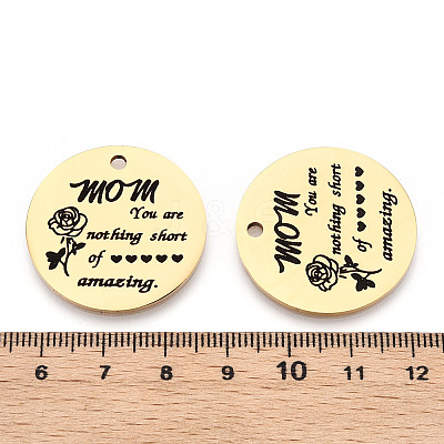 Mother's Day 201 Stainless Steel Pendants STAS-T064-37G-33-1